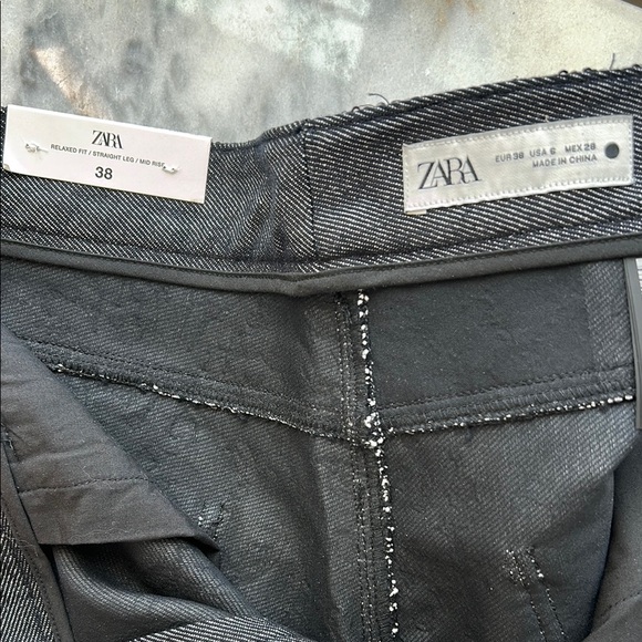 Zara Black Sequined Patterned Pants | 6 - Picture 8 of 8